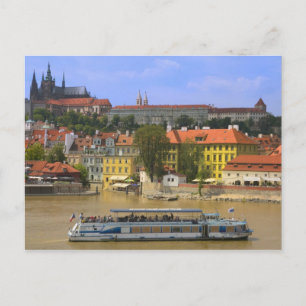 Carte Postale Vue du château de Prague et de la ville par la Vlt