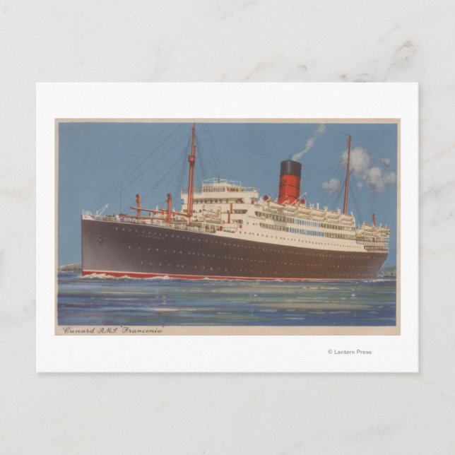 Carte Postale Vue du Cunard R.M.L. Franconia (Devant)