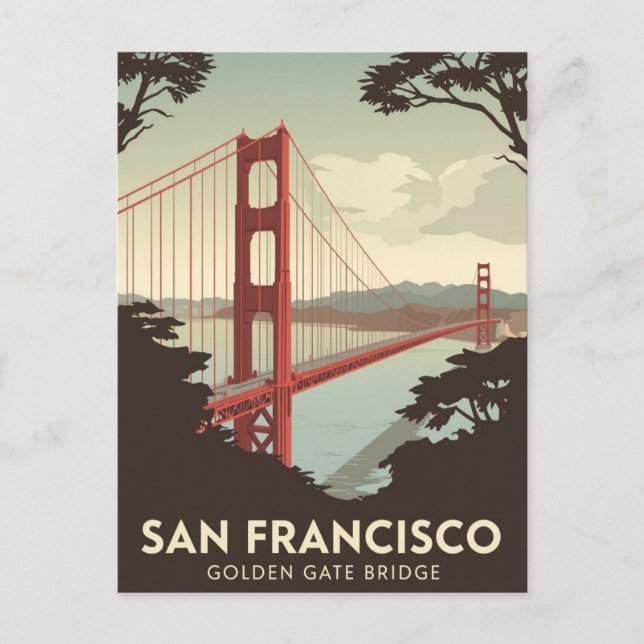 Carte Postale Vue du Golden Gate Bridge de San Francisco (Devant)