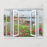 CARTE POSTALE VUE DU JARDIN SUR LA COVE DU MAINE 