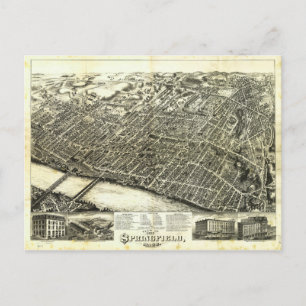 Carte Postale Vue du Massachusetts de Springfield (1875)