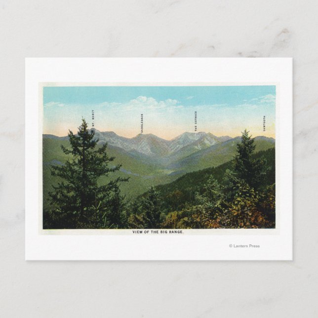 Carte Postale Vue du mont Marcy, Saddleback, Sawtooth (Devant)