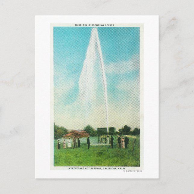 Carte Postale Vue du Myrtledale Geyser aux sources thermales (Devant)