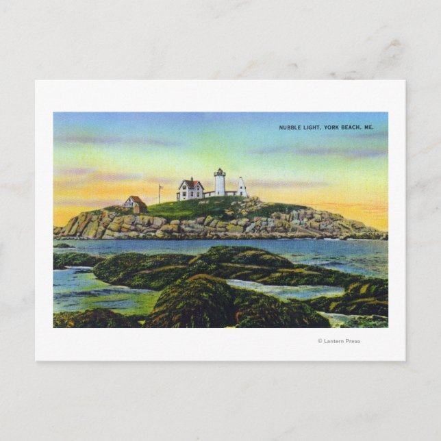 Carte Postale Vue du phare de Nubble à York Beach (Devant)