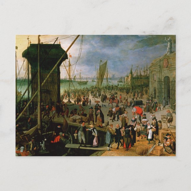 Carte Postale Vue du port d'Anvers (Devant)