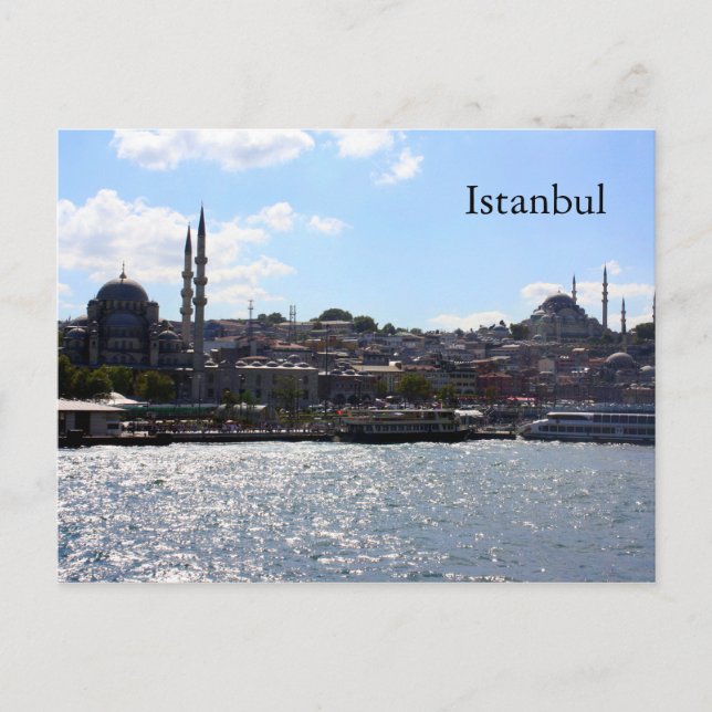 Carte Postale Vue du port d'Istanbul (Devant)