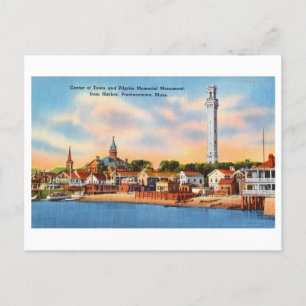 Carte Postale Vue du port en Provincetown, Massachusetts Vintage