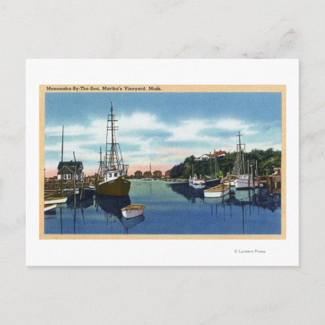 Carte Postale Vue du port, Martha's Vineyard (Devant)