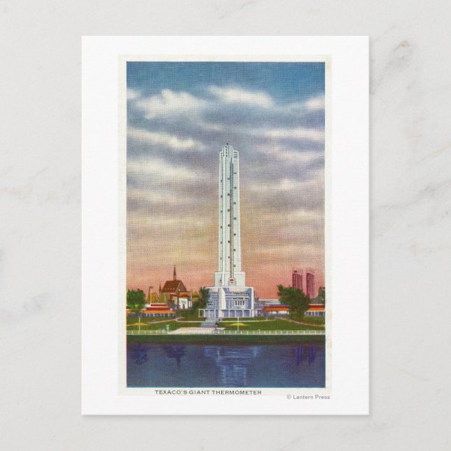 Carte Postale Vue du thermomètre géant de Texaco (Devant)