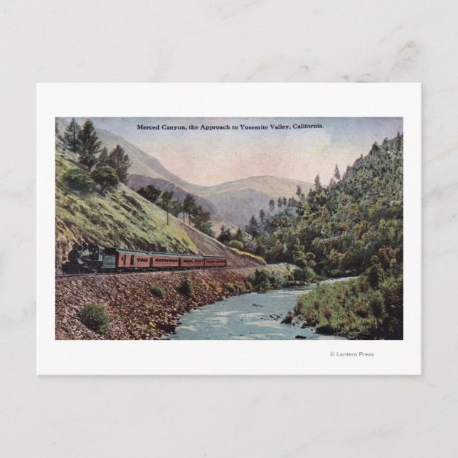 Carte Postale Vue du train entrant dans la vallée de Yosemite (Devant)