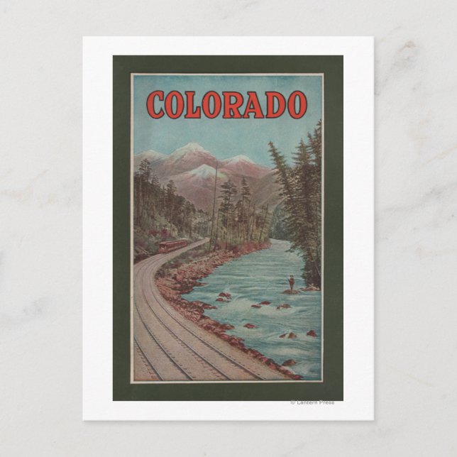 Carte Postale Vue du train le long de la rivière - Affiche de vo (Devant)