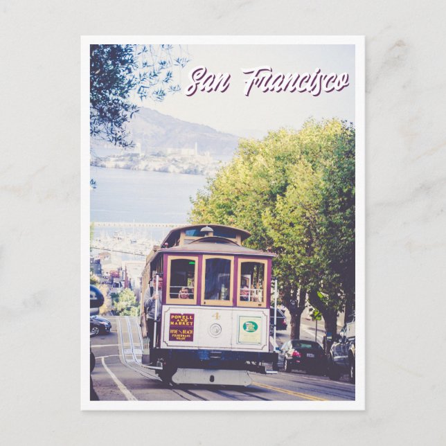 Carte Postale Vue du trolley de San Francisco sur Alcatraz (Devant)