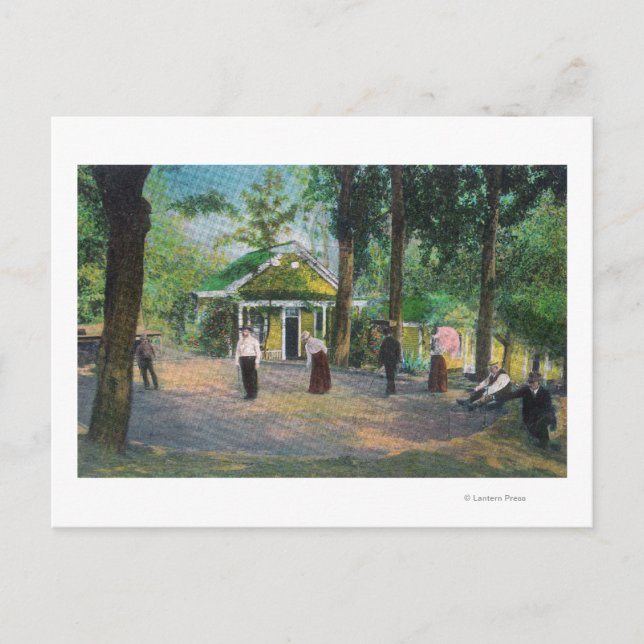 Carte Postale Vue d'un jeu de croquet Harbin Springs, CA (Devant)