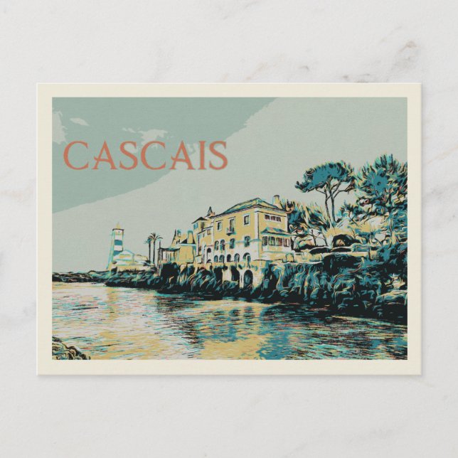 Carte Postale Vue d'un palais de Cascais, Portugal (Devant)