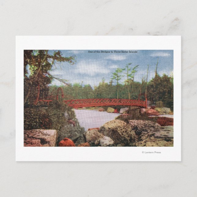 Carte Postale Vue d'un pont vers les îles Trois Soeurs (Devant)