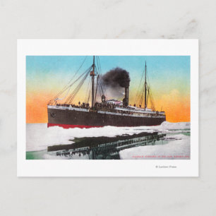 Carte Postale Vue d'un vapeur dans un embâcle