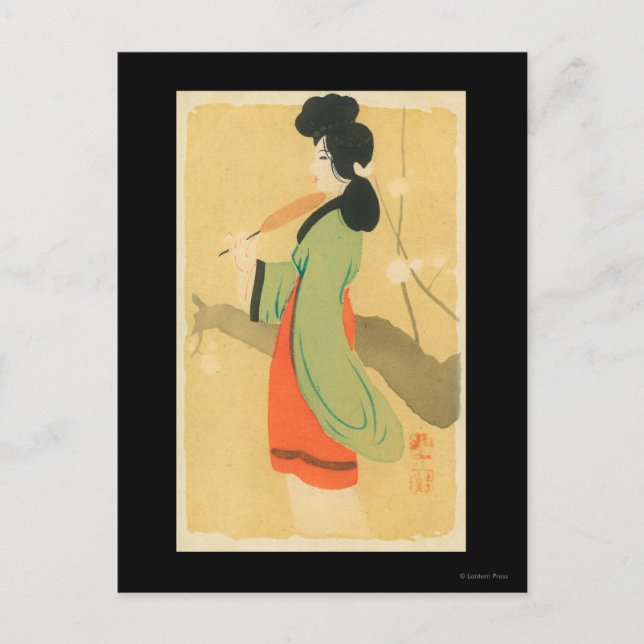 Carte Postale Vue d'une Japonaise à ParisParis, France (Devant)