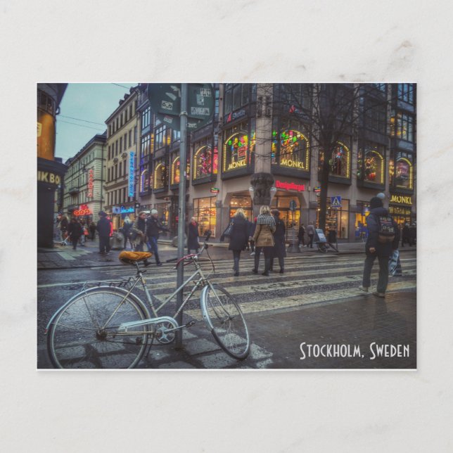 Carte Postale Vue dynamique de Stockholm, Suède (Devant)