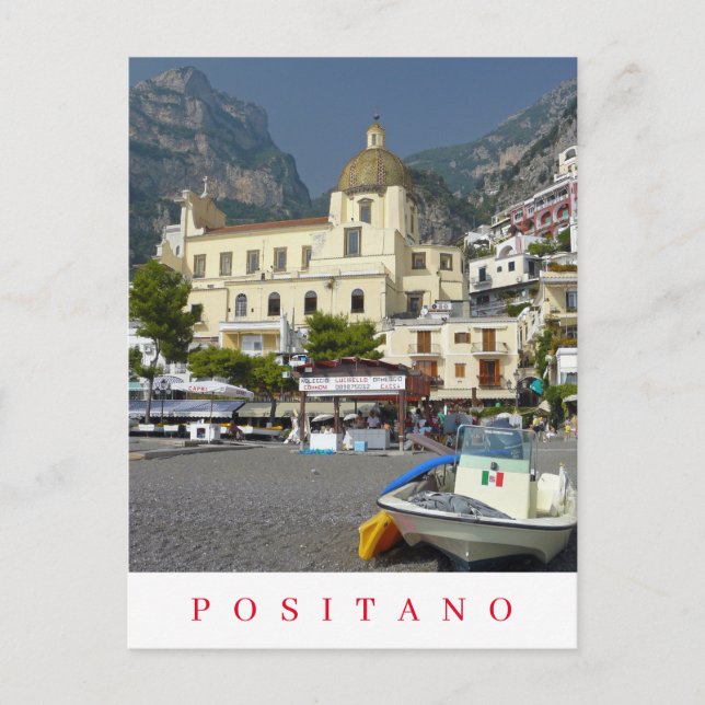 Carte postale vue église Positano (Devant)