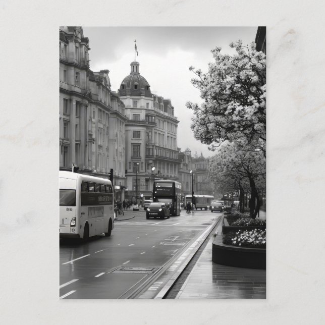 Carte Postale Vue élégante sur rue (Devant)