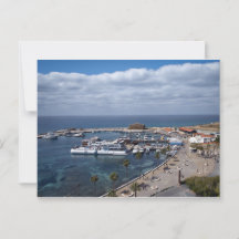 Vue en drone du port et du château de Paphos