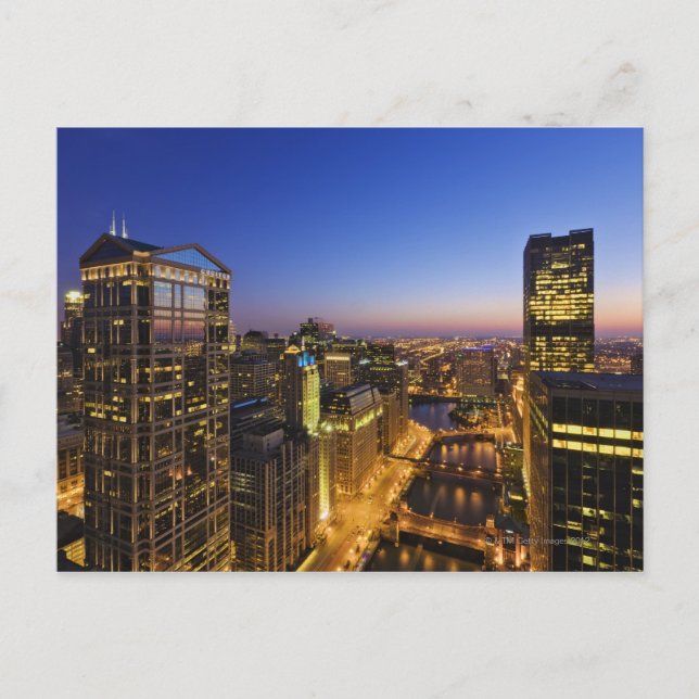 Carte Postale Vue en élévation, rivière Chicago (Devant)