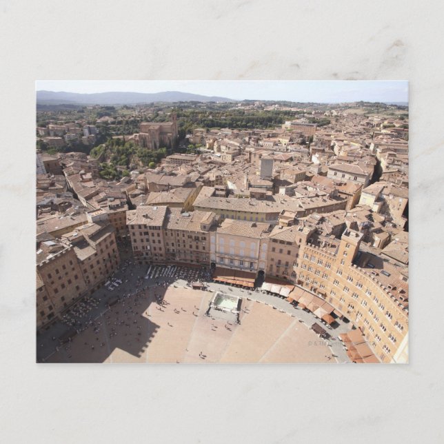 Carte Postale Vue en grand angle du paysage urbain, Sienne, Ital (Devant)