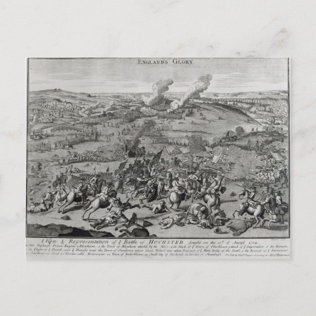 Carte Postale Vue et représentation de la bataille de (Devant)