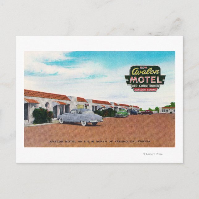 Carte Postale Vue extérieure de Avalon MotelFresno, CA (Devant)