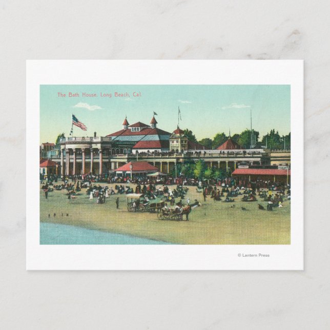 Carte Postale Vue extérieure de Bath HouseLong Beach, CA (Devant)