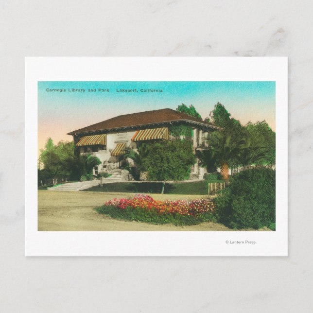 Carte Postale Vue extérieure de Carnegie LibraryLakeport, CA (Devant)