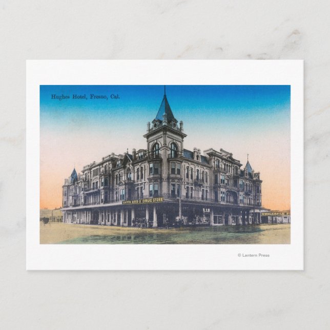 Carte Postale Vue extérieure de Hughes HotelFresno, CA (Devant)