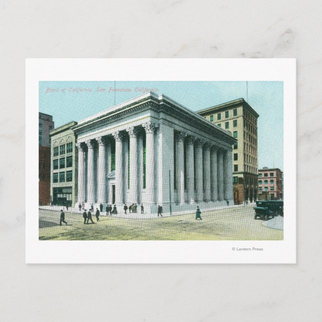 Carte Postale Vue extérieure de la Banque de Californie (Devant)