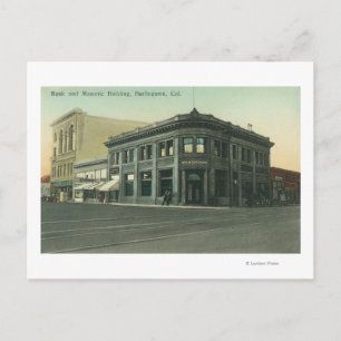 Carte Postale Vue extérieure de la banque et du temple maçonniqu