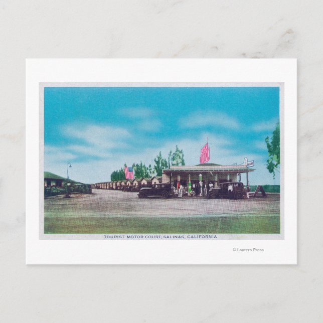 Carte Postale Vue extérieure de la cour automobile touristique (Devant)