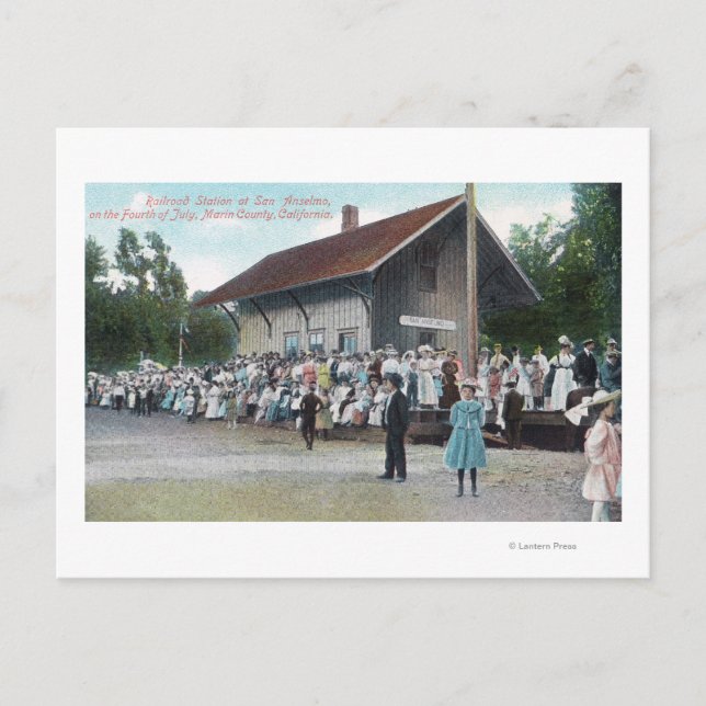 Carte Postale Vue extérieure de la gare ferroviaire sur la 4ème  (Devant)