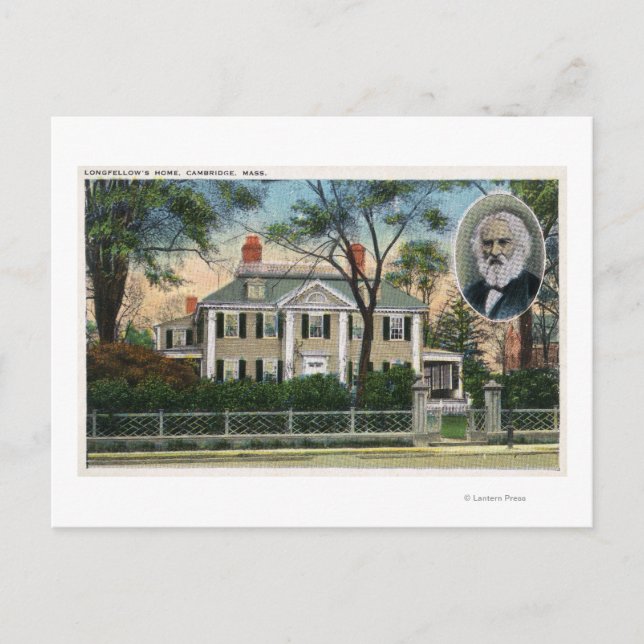 Carte Postale Vue extérieure de la maison de Longfellow (Devant)