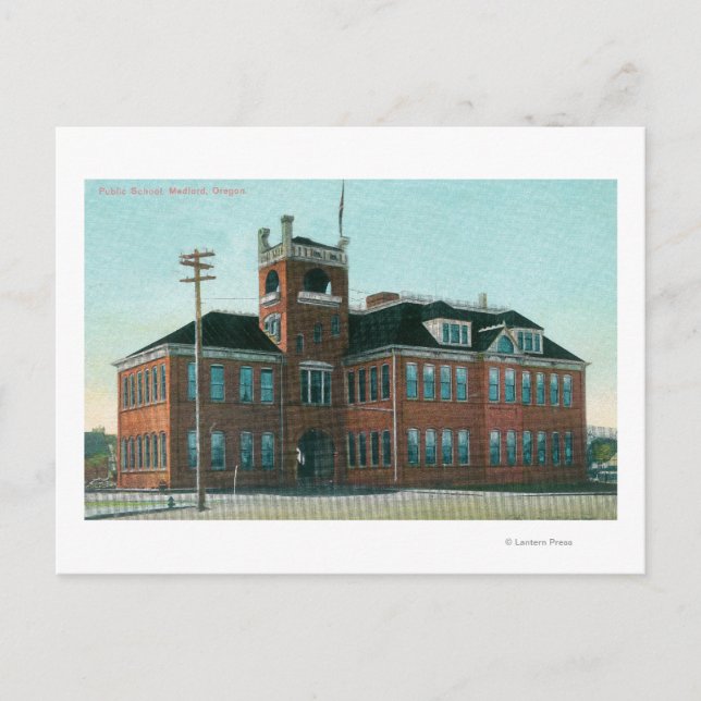 Carte Postale Vue extérieure de l'école publique de Medford, OU (Devant)