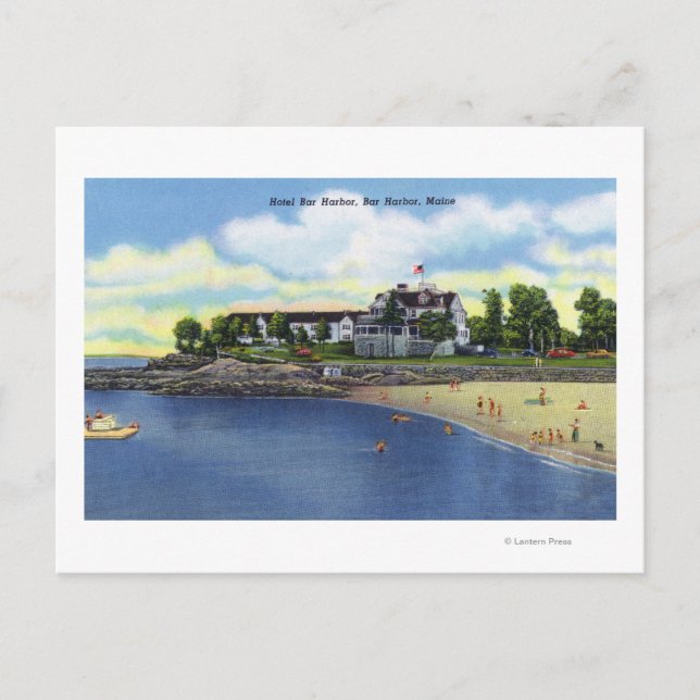 Carte Postale Vue extérieure de l'hôtel Bar Harbour (Devant)