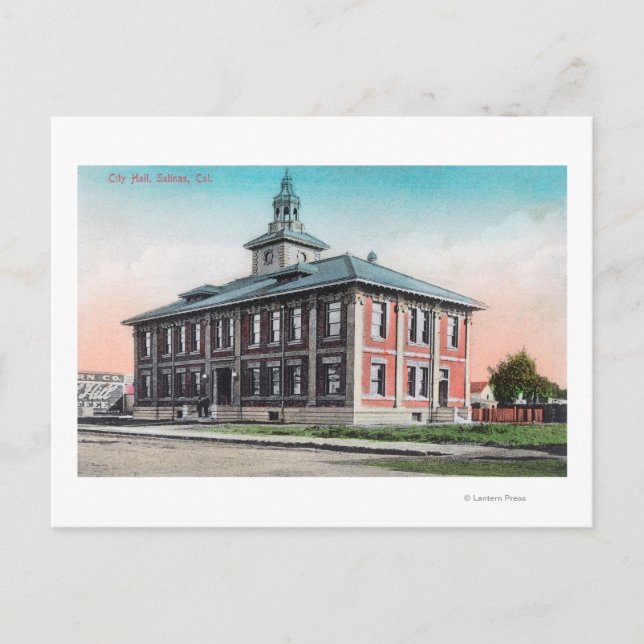 Carte Postale Vue extérieure de l'hôtel de ville Salinas, CA (Devant)