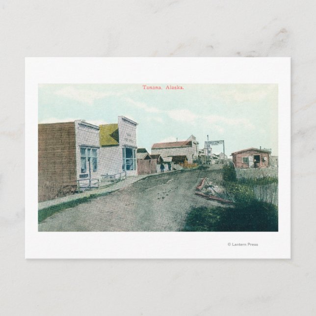 Carte Postale Vue extérieure du bureau de poste de Tanana (Devant)