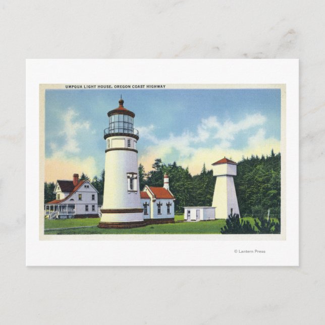 Carte Postale Vue extérieure du phare d'UmpquaCoast (Devant)