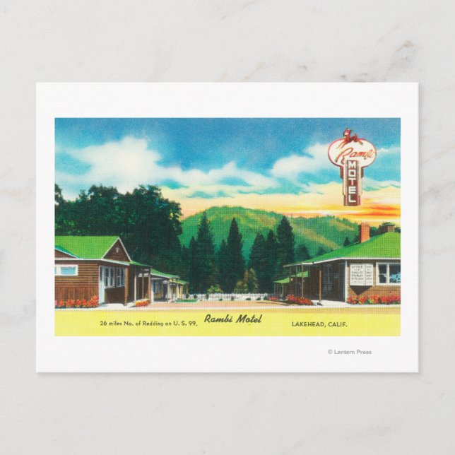 Carte Postale Vue extérieure du Rambi MotelLakehead, CA (Devant)