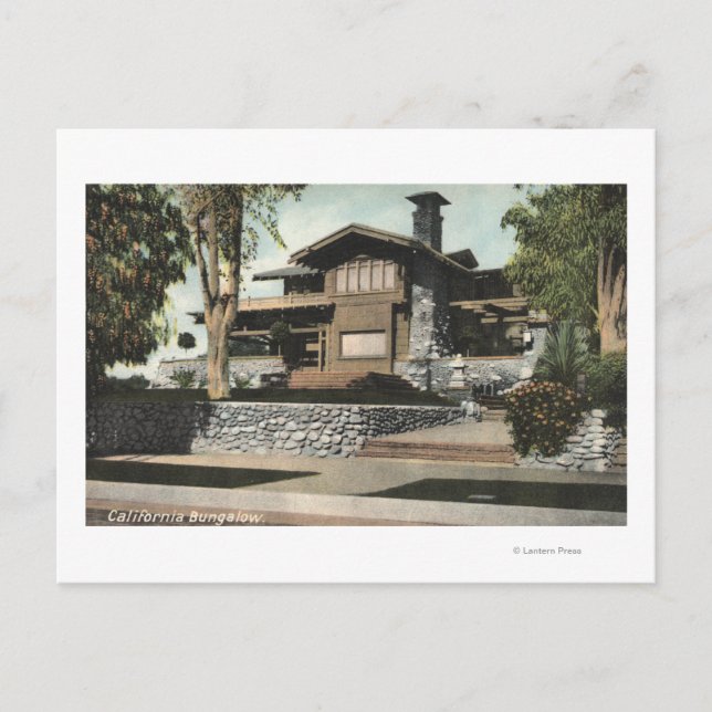 Carte Postale Vue extérieure d'un bungalow californien (Devant)