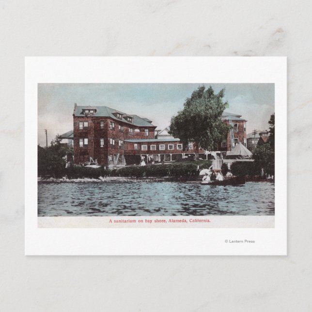 Carte Postale Vue extérieure d'un Sanitarium sur Bay Shore (Devant)