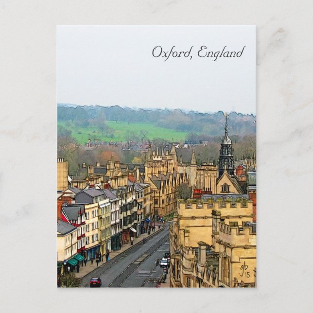 Carte Postale Vue fantastique, Oxford, Angleterre, High Street # (Devant)