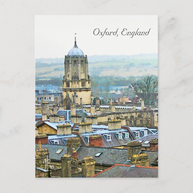 Carte Postale Vue fantastique, Oxford, Angleterre, toit #2 (Devant)