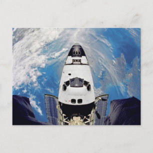 Carte Postale Vue Fish Eye Navette Spatiale Atlantis Orbite Terr