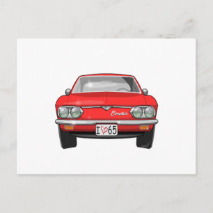 Carte Postale Vue frontale Chevrolet Corvair 1965