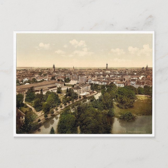 Carte Postale Vue générale, Brunswick (c.-à-d., Braunschweig), A (Devant)